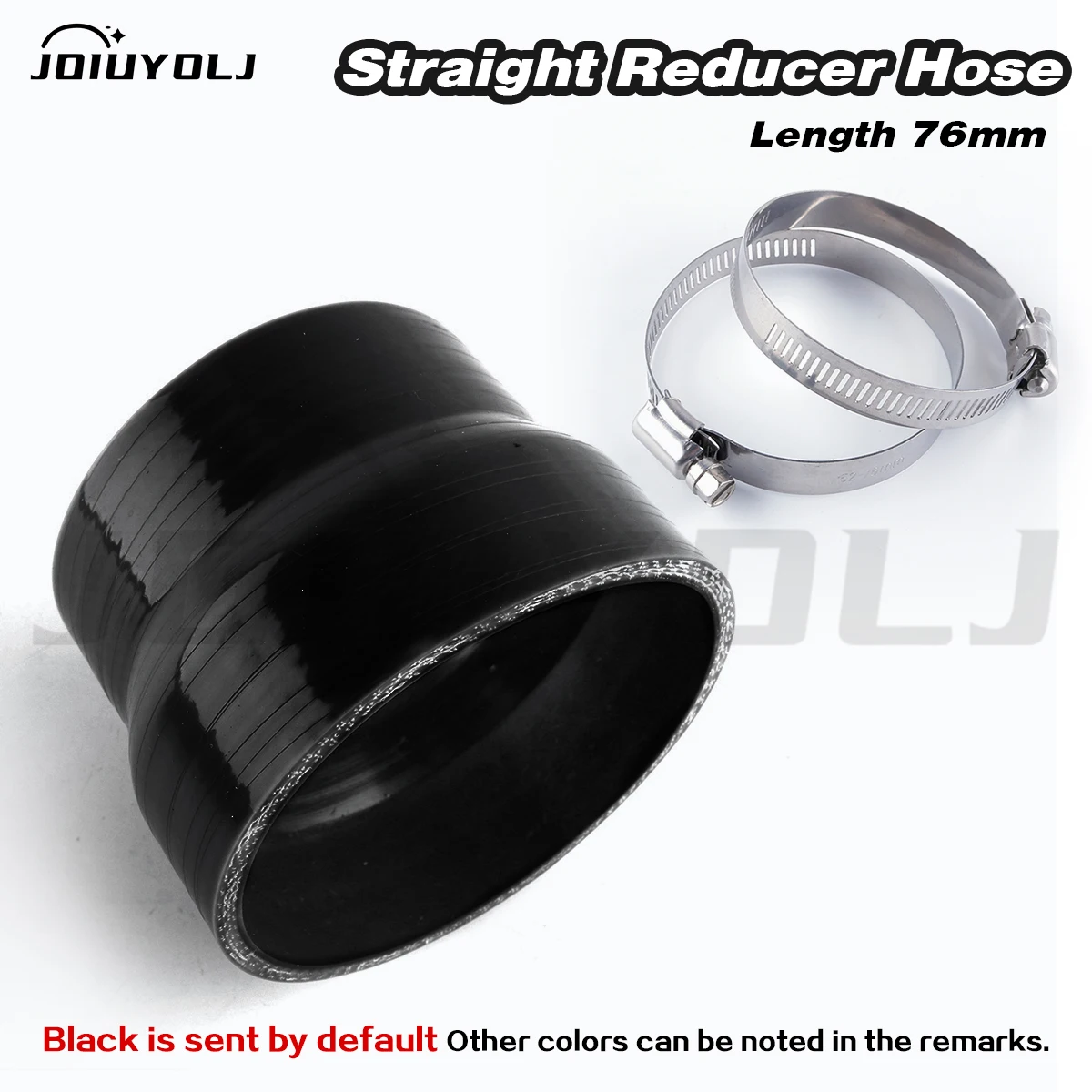 

Black Straight Reducer Hose General Silicone Coolant Intercooler Pipe Tube Hose ID45-51 45-55 48-50 51-70 51-76 51-90mm 2 Clamps