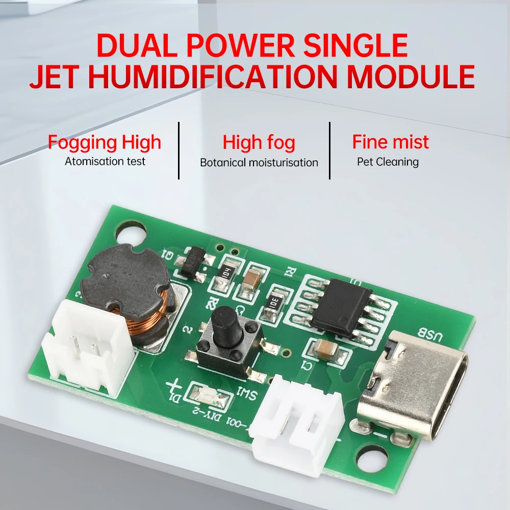 USB Type-C Mini Humidifier DIY Kits Mist Maker and Driver Circuit Board Fogger Atomization Film Atomizer Sheet Mini Oscillating