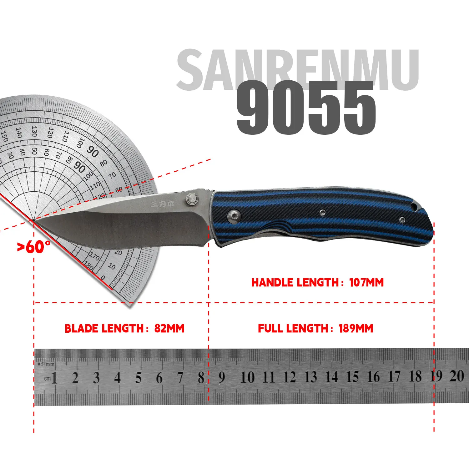 SANRENMU 2021 NEW 9055 Pocket Folding Knife Outdoor Camping Survival Tactical Tool EDC KNIVES 8Cr13MOV Steel Blade G10 Handle