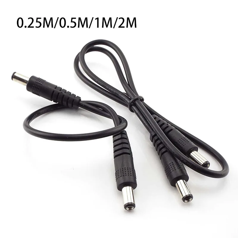 12V 3A DC male to male Power supply diy cord cable 5.5 x 2.1mm Male CCTV Adapter Connector Power Extension Cords 0.5M/1M/2M F1