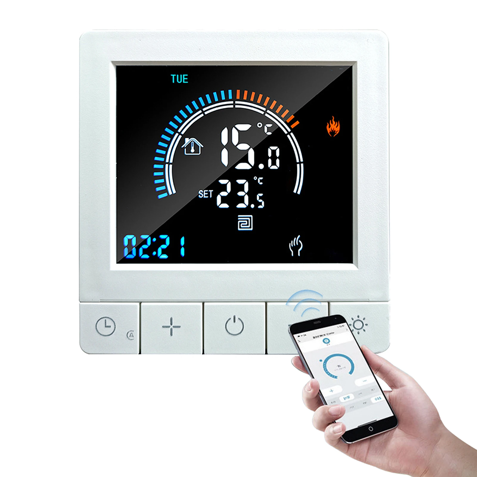 Programmable Digital Thermostat with Child Lock WiFi LCD Display NTC Sensor Water Heating Warm Floor Temperature Controller