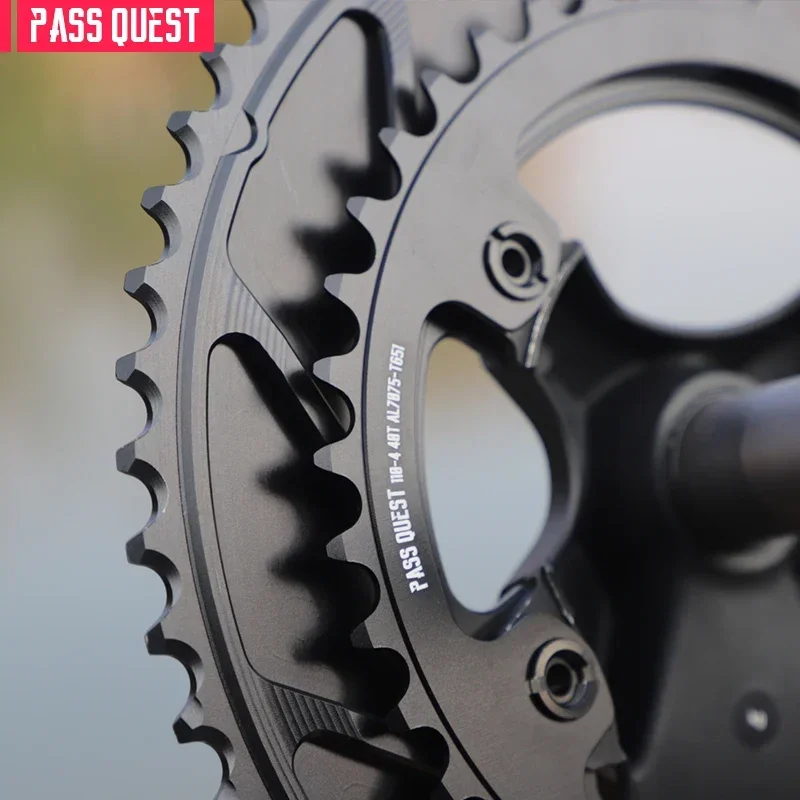 PASS QUEST R110BCD for SHIMANO R8-7000 2X Sprocket AERO Round  ROAD Bike Gravel Bike 12 Speed Bicycle Chainwheel