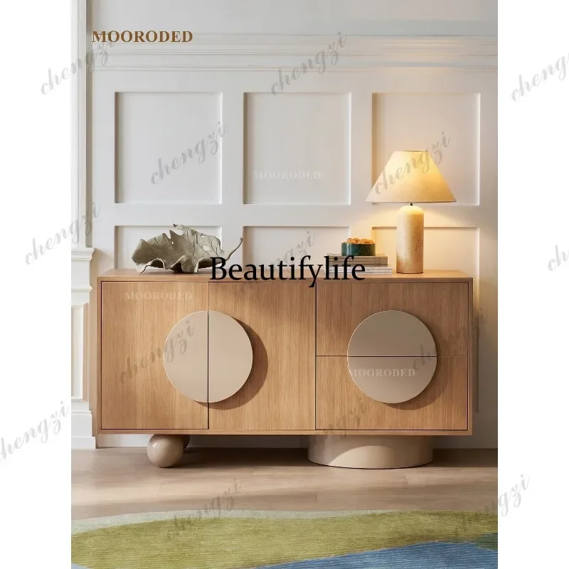 B178  Medieval style dining side cabinet, natural log wind side cabinet, French retro storage cabinet