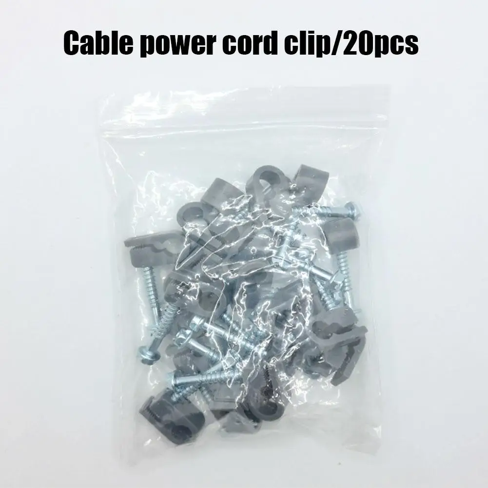 Cable Routing Kit With Screws Clamps 20pcs Wire Management Shock Cable Fixing Cable Clips Self-adhesive Clamps Anti-electri O8e3