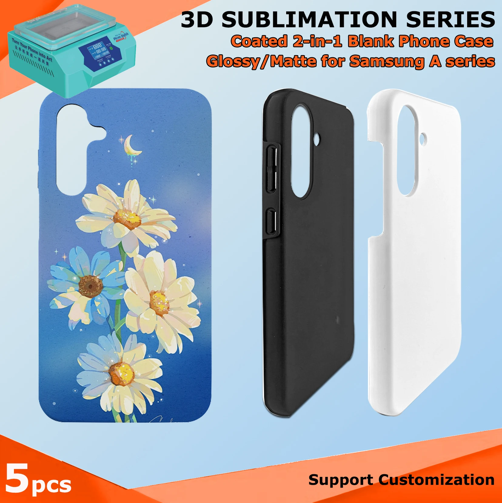 

Fonlyu 5 шт. пустой чехол для телефона 2 в 1, защитный чехол для Samsung Galaxy A57 A56 A55 A54 A53 A36 A35 A17 A16 A12