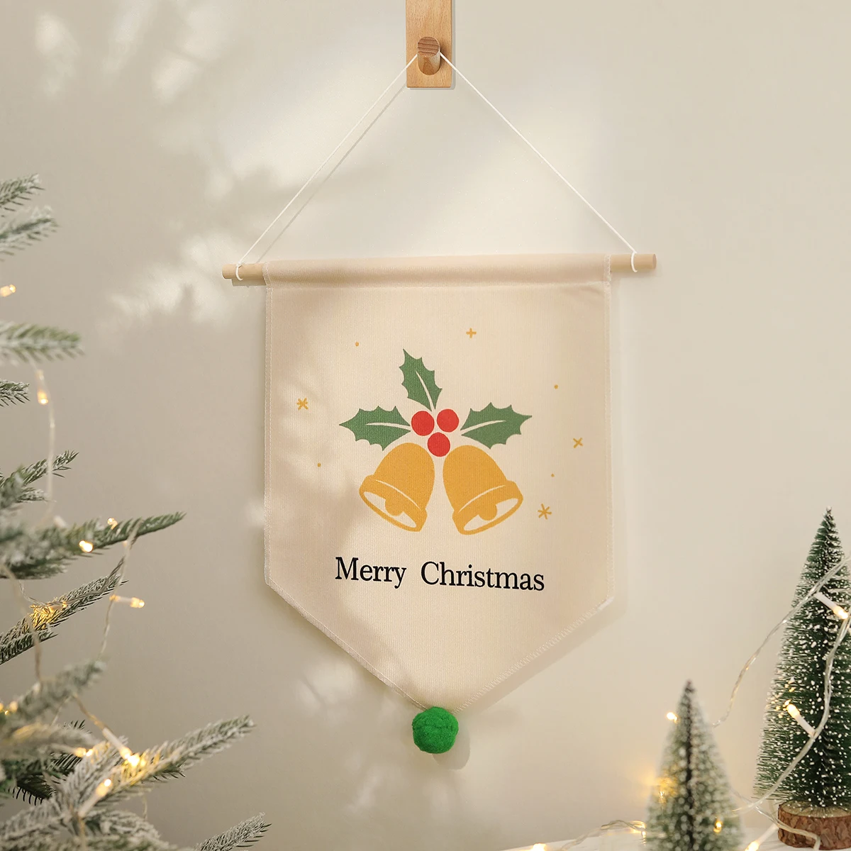 1PC Christmas party decoration hanging flags hanging cloth on the background wall cute elk fresh Christmas tree old man.