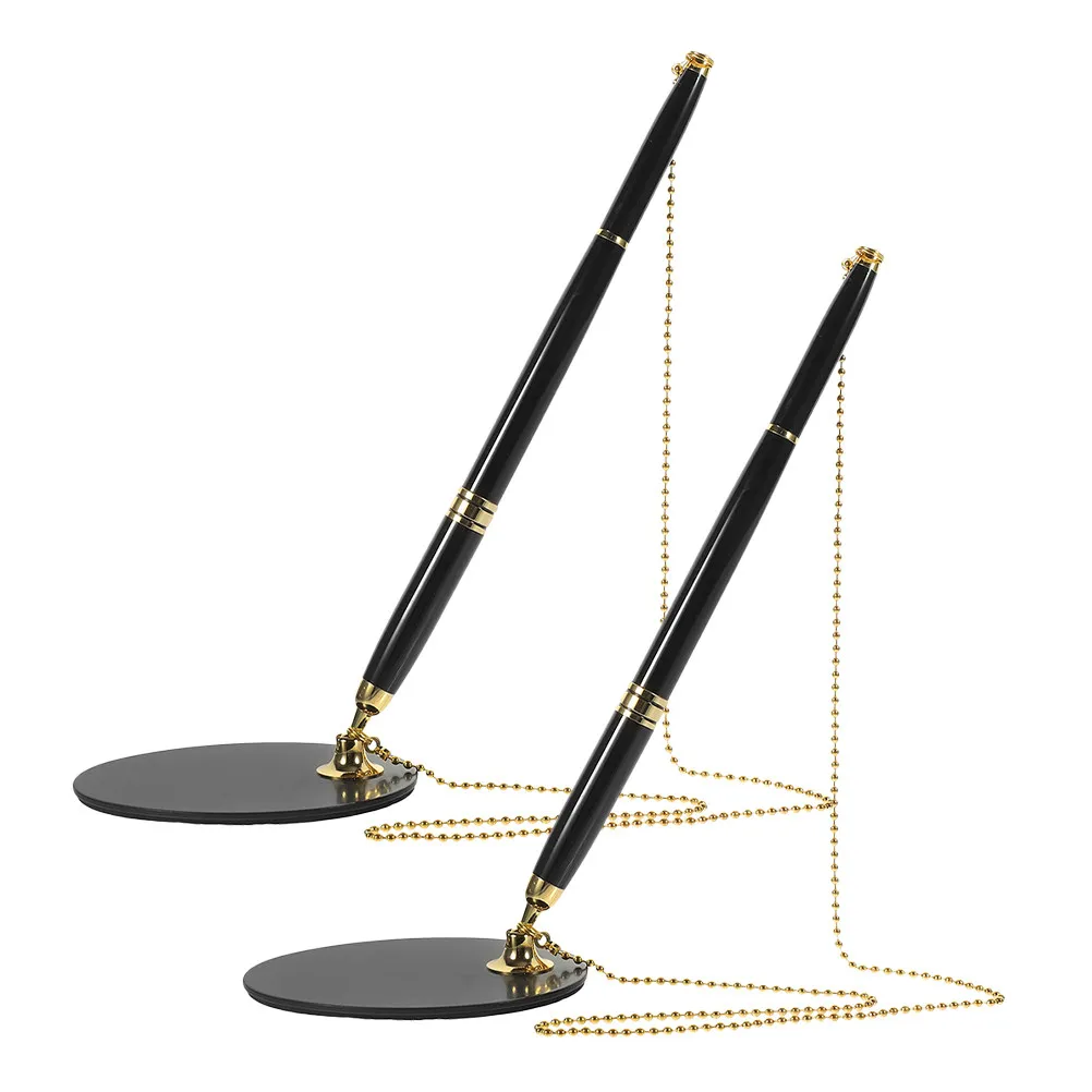 

Набор из 2 шариковых ручек для плавного письма с надежной подставкой для использования на ресепшене, в розничной торговле, банковских учреждениях, для гостевых книг и подписи документов