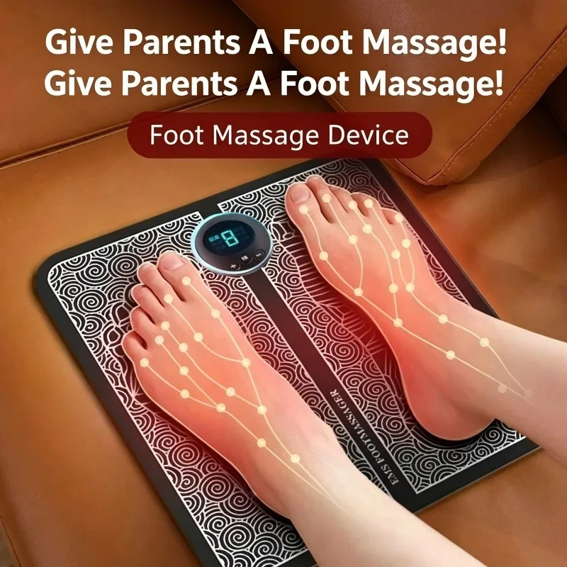 Ems Foot Massager Pad Electric Pulse Acupoint Muscle Stimulation Foldable Portable Pain Relief Blood Circulation Home Care Tool