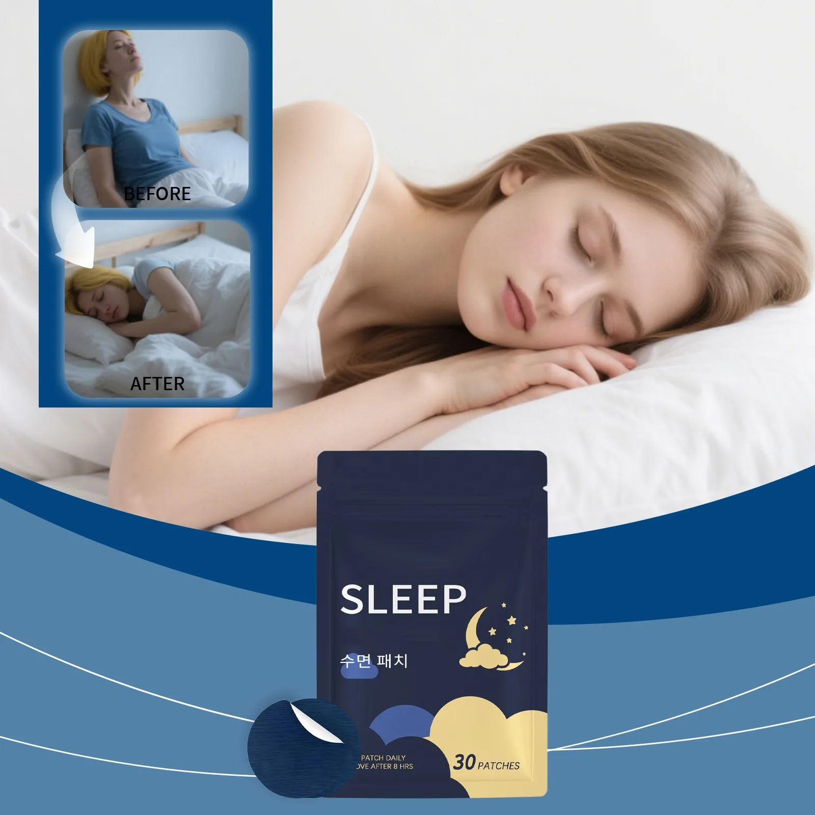 30 قطعة بقع النوم العشبية-الرطوبة بقع النوم النوم المعونة بقع تخفيف التوتر والقلق تحسين الأرق جودة النوم