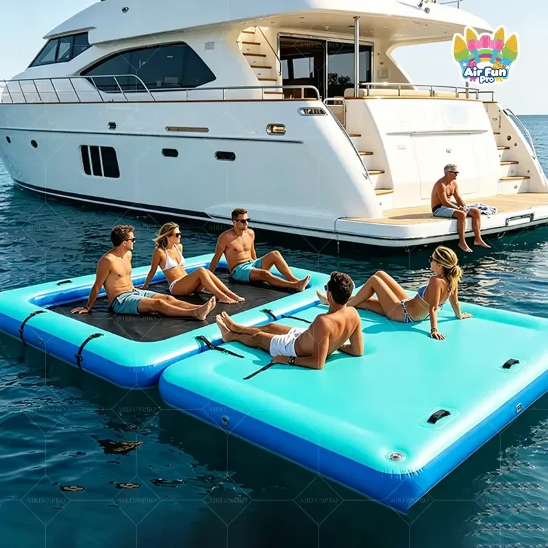 Portable Inflatable PVC Floating Swimming Deck Pool for Yachts Water Sports Jet Ski & Amusement Facilities Water Mat Floating