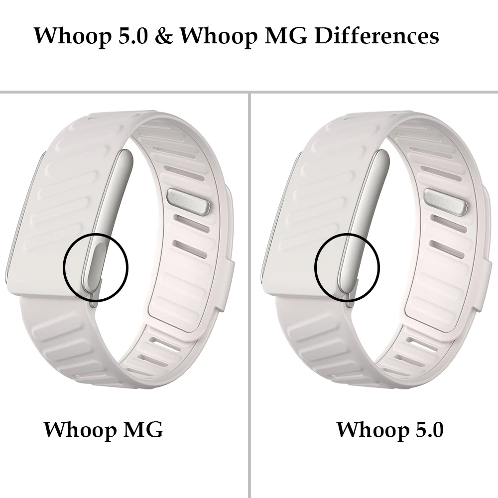 متوافق مع سوار المعصم WHOOP 5.0/MG من السيليكون الملمس الناعم المقاوم للماء والعرق، شريط مطاطي ناعم قابل للتعديل لـ Whoop 5.0/MG