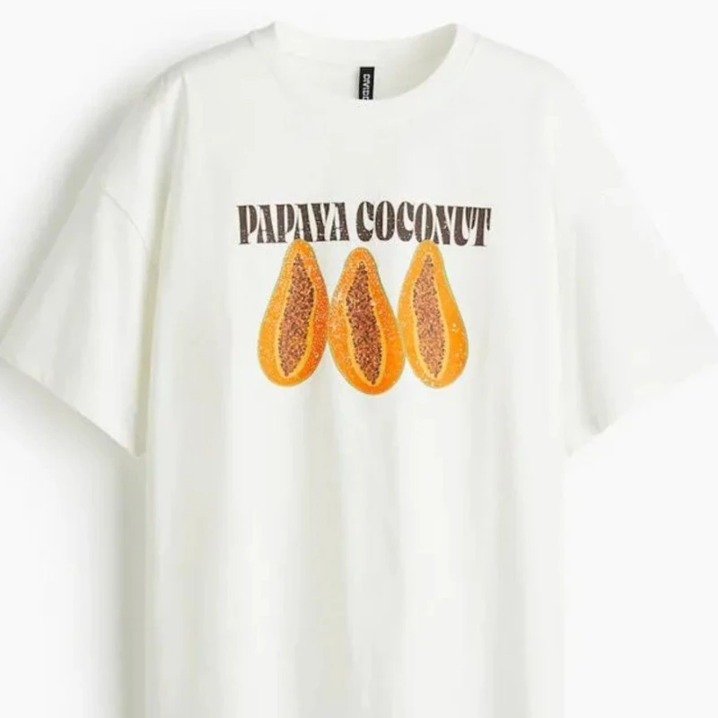 Urocze koszulki z wzorem papai, słodkie damskie unikatowe retro bluzki z krótkim rękawem, 100% bawełna, luźne letnie koszulki damskie w dużych rozmiarach.