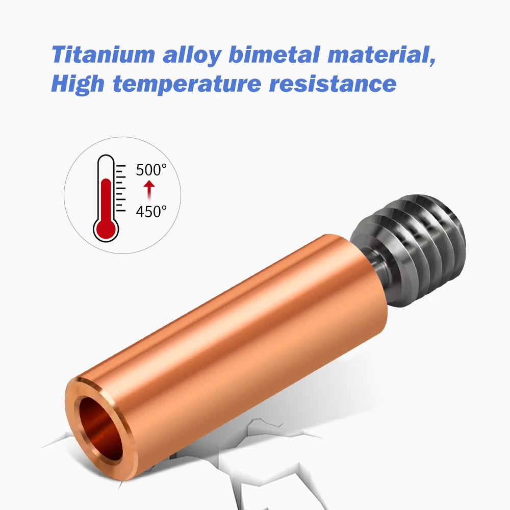 Bimetal Heatbreak For Ender3 Ender5 CR10s Titanium Alloy Copper Plated Throat Heat break For CR10s Ender 5/3 Hotend