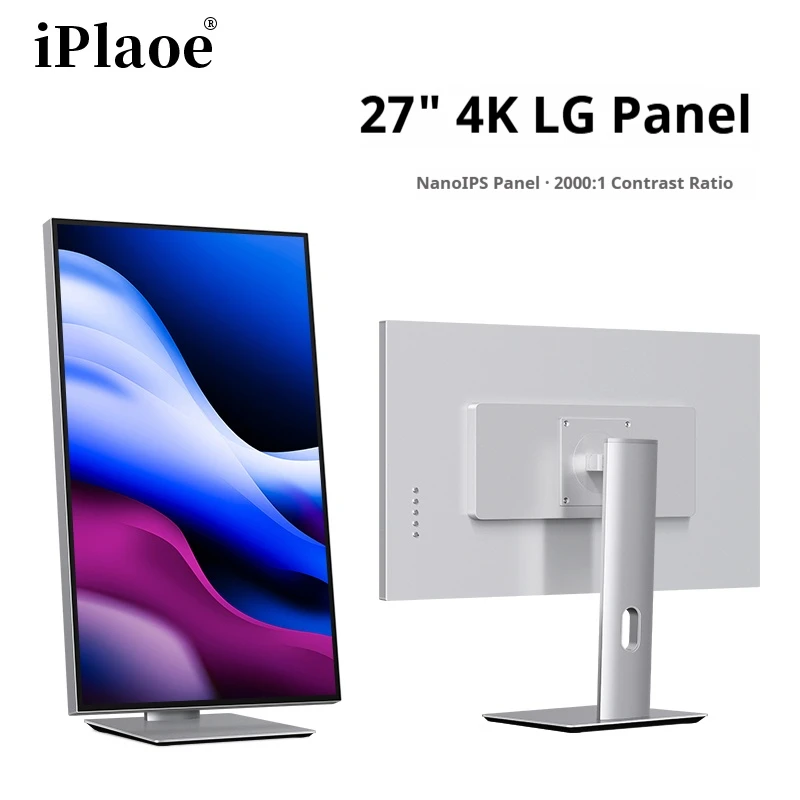 

27" 4K 60Hz Computer Display Nano IPS Panel Full Screen 2000:1 | Gaming Design Monitor Alloy Metal Material Body