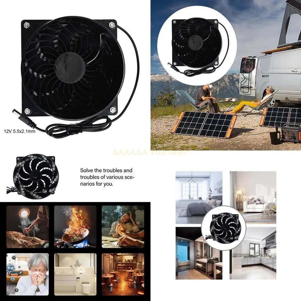 

A2BE Exhaust Fan 12V 3000RPM Wall Mounted Exhaust Fan Low Noise Extractor for Office Kitchen Bathroom Garage Grow Room