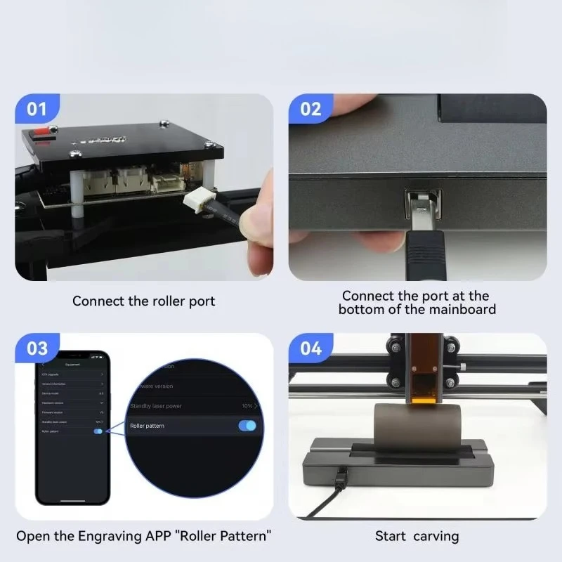 MD3 Simple Rotary Roller Easy-to-Operate  Engraving Machine Accessory for K8 Z3 New Condition