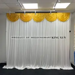 3x3M Ice Silk Wedding Backdrop Curtain Stage Background Photo Booth Baby Show For Event Party Decoration
