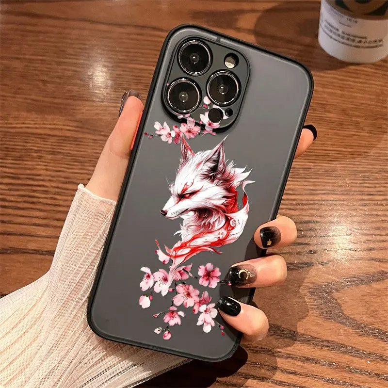 

Nine-tailed Fox Art Fashion Design Phone Case For iPhone 16 15 14 Pro Max Plus 17 Pro Max 13 Mini 12 11 Pro Max Shockproof Cover