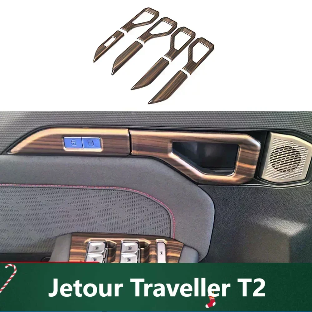 

For Car Decorative Protection Frame Interior Door Handle Panel Cover For 2023-2024 Jetour Traveller Jetour T2 Accessorie