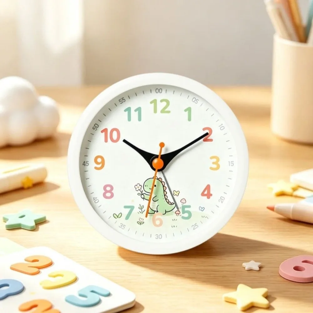 Portable Silent Alarm Clock Non-ticking with Night Light Desk Clock Wake-up Clock Bedroom