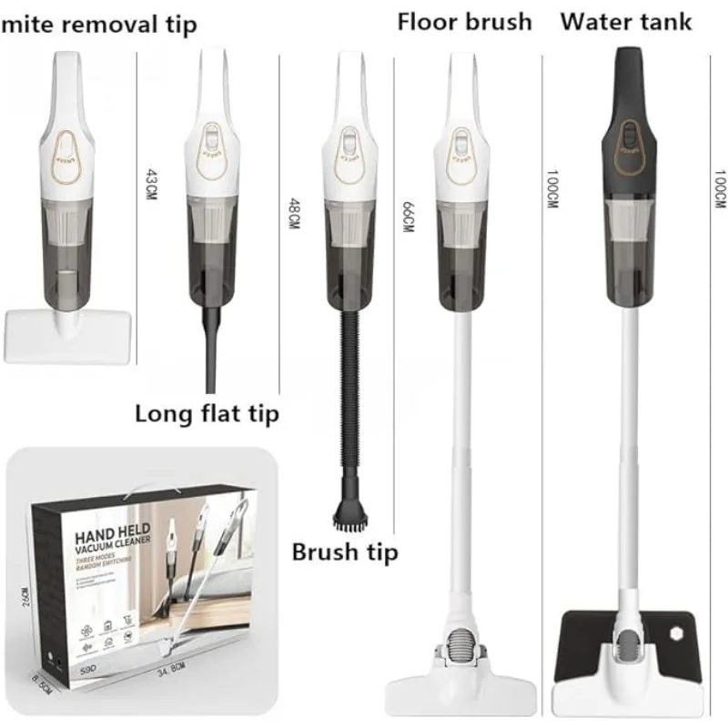 5 in 1 Cordless Vacuum Cleaner, Lightweight & Portable Vacuum Cleaner with 6000Pa Powerful Suction,30 Mins Runtime for house