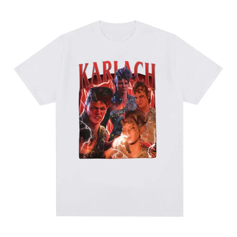 Retro 90s Graphic Style T Shirt Karlach Baldurs Gate 3 Girl Dinner T-Shirt Men Women Harajuku Cool Oversized T Shirts Streetwear