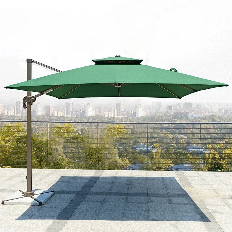 Economic Large Parasol Outdoor Garden Double Top Canopy Cantilever Umbrella Fabric With UV Printing Patio