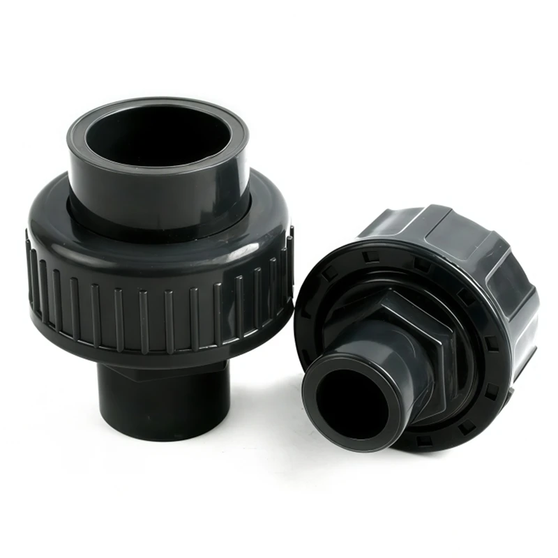 I.D 20/25/32/40/50/63mm UPVC Union Straight Connector Aquarium Fish Tank Water Pipe Fitting Garden Irrigation Insert Union Joint