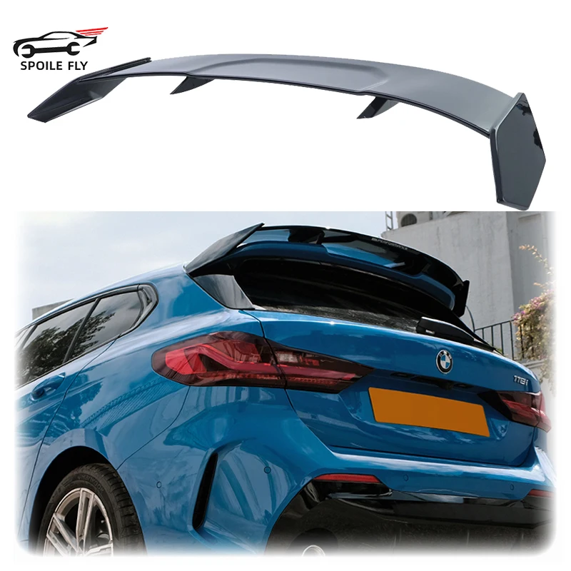 For BMW 1-series F40 M135i 128ti 118D Hatchback Spoiler 2019 To Up Rear Trunk Wing High Quality ABS By Gloss Black Carbon Fiber