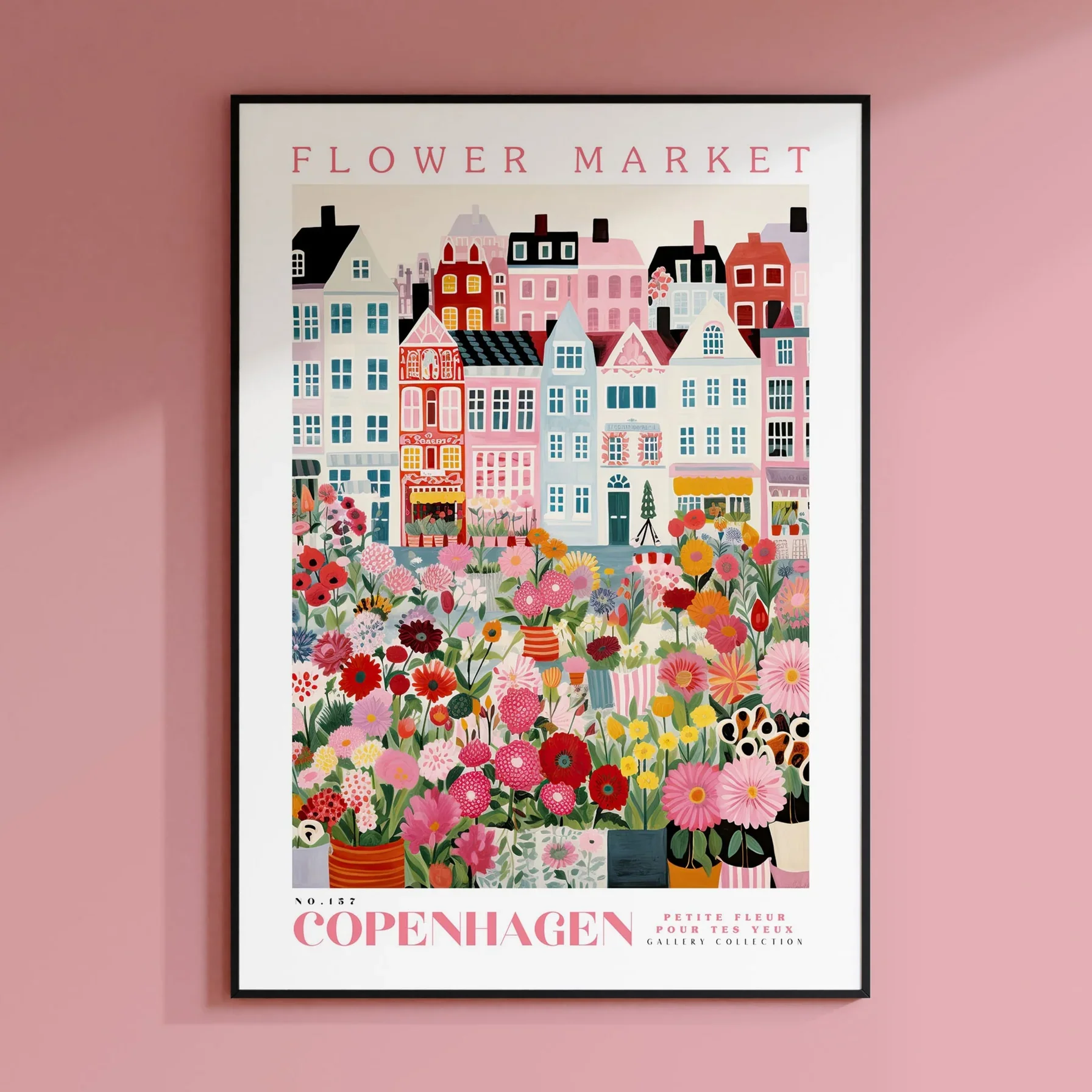 Flower Market Print, Copenhagen Print, Botanical Prints, Digital Prints, Colorful Prints, Trendy Prints, Pink Prints, Art Gift,