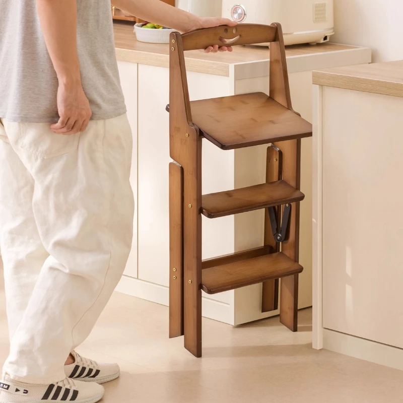 مقعد سلم متعدد الوظائف قابل للطي، سلم تسلق منزلي مزدوج الأغراض ومقعد سميك مع مسند ظهر سااداريلي #2