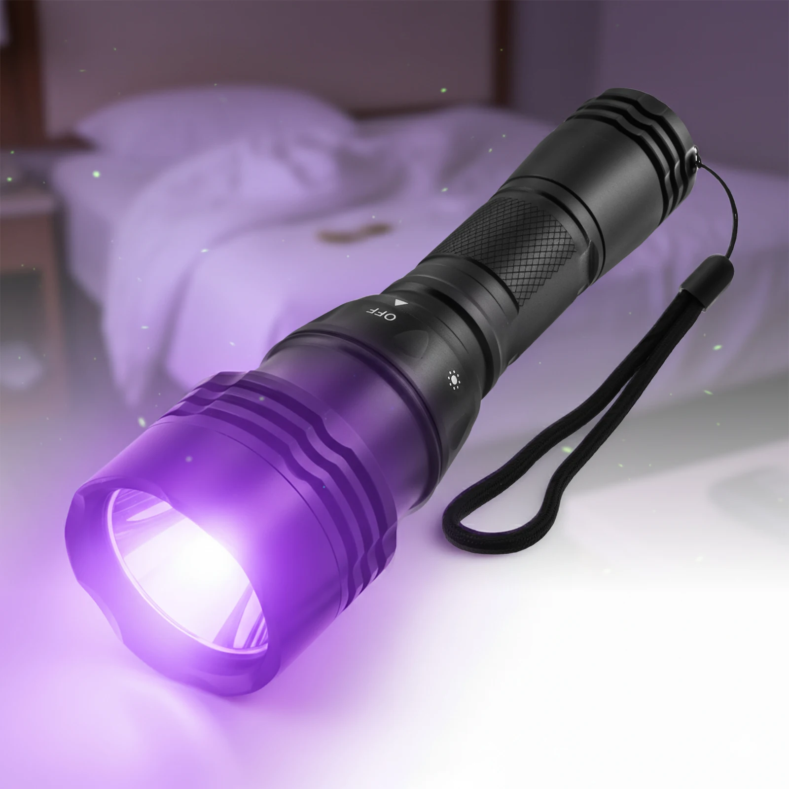 395 nm Mini-UV-LED-Schwarzlicht-Taschenlampe für Haustierurin, Uranglas, Leckerkennung, 5 Modi, Aluminiumlegierung, LED, Schwarzlicht, UV-Lampe