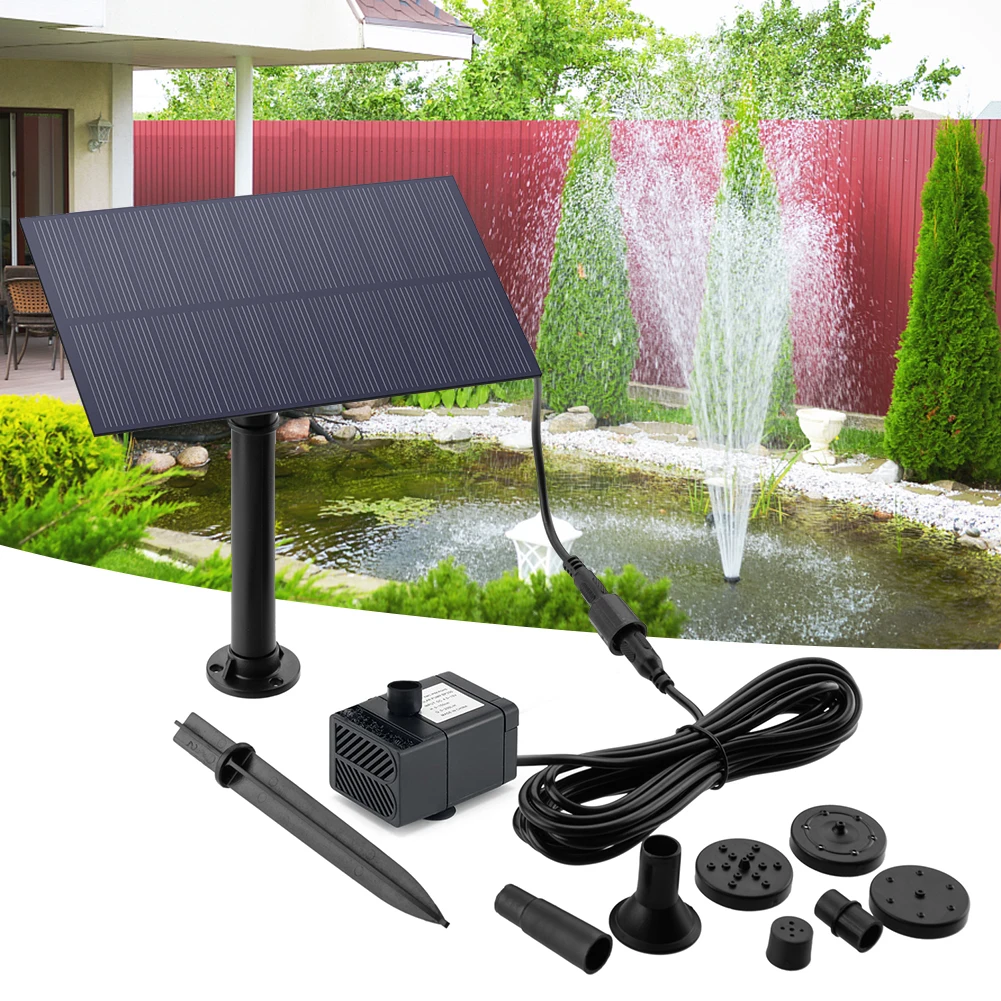 5W 5V Solar Fountain Pump With Individual Solar Panels Water Pump Watering System Energy Saving for Bird Bath Outdoor Courtyard