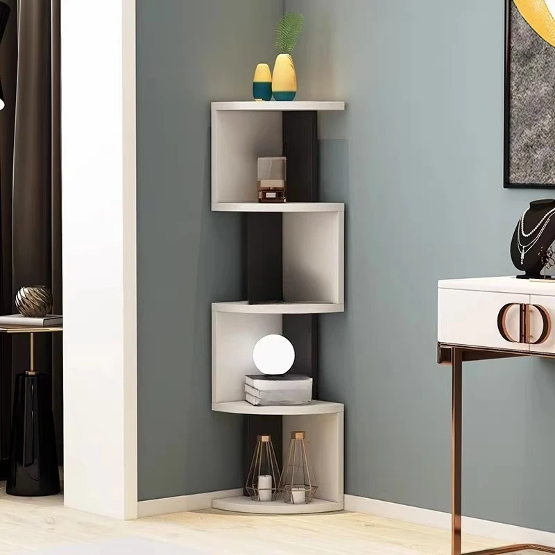 

Floor-to-ceiling corner cabinet bookcase with storage rack - modern multifunctional design