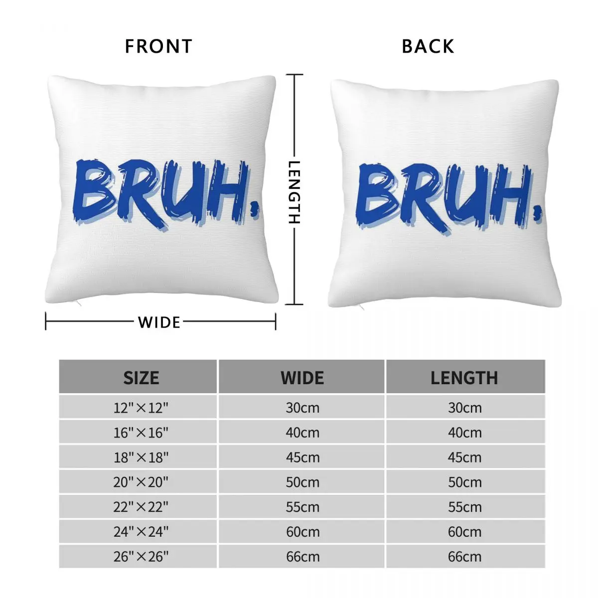 Bruh Moment Square Pillowcase Polyester Linen Velvet Printed Zip Decorative Pillow Case Home Cushion Cover 45x45