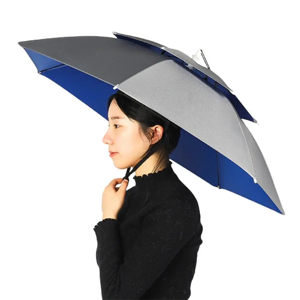 

Head Umbrella Hat Durable Hands-Free Headwear Adults Kids Sun Rain Umbrella Hat Fishing Supplies