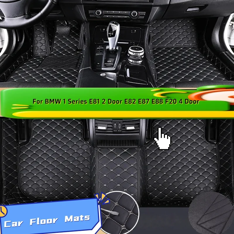 

Car Floor Mats Full Set Custom For BMW 1 Series E81 2 Door E82 E87 E88 F20 4 Door Front Rear Floor Car Interior Accessories