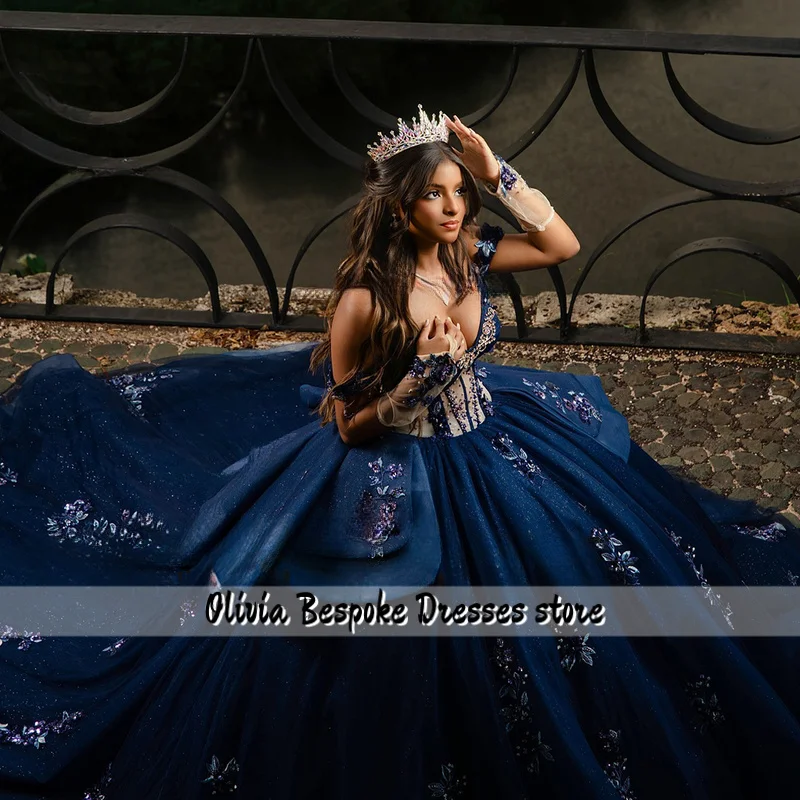 Preciosos vestidos de quinceañera de cristal, vestidos de baile con purpurina, fiesta de cumpleaños para niña, dulce 16, bata de ceremonia personalizada con hombros descubiertos