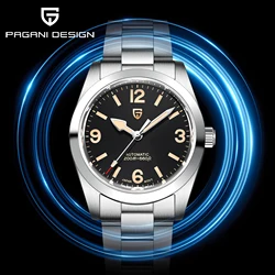 PAGANI DESIGN 2023 NH35 Top Brand Men Automatic Mechanical 36MM Wristwatch Retro Pilot Stainless Steel Sapphire Waterproof Watch