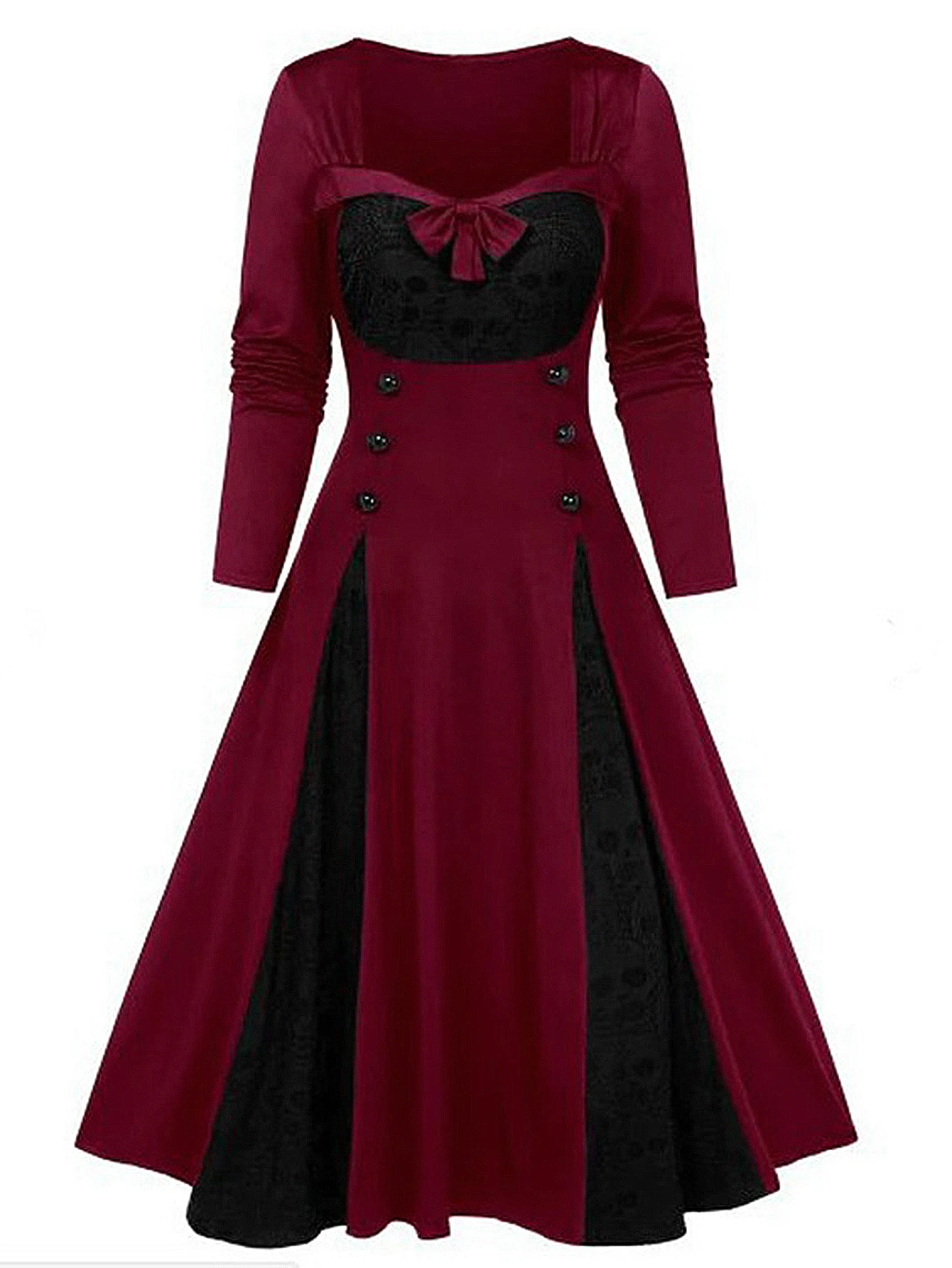 Women's A-Line Midi Skirt Fit Dress Casual Style round Neck Straight Sleeve Fashionable Comfortable Design