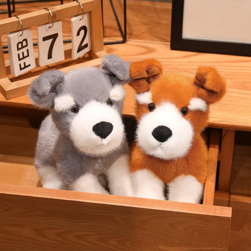 

Schnauzer Plush Toys Simulated Dog Toys Hobbies Collection Soft Kid's Accompany Toys Cute Home Decor Toys Birthday Surprise Gift