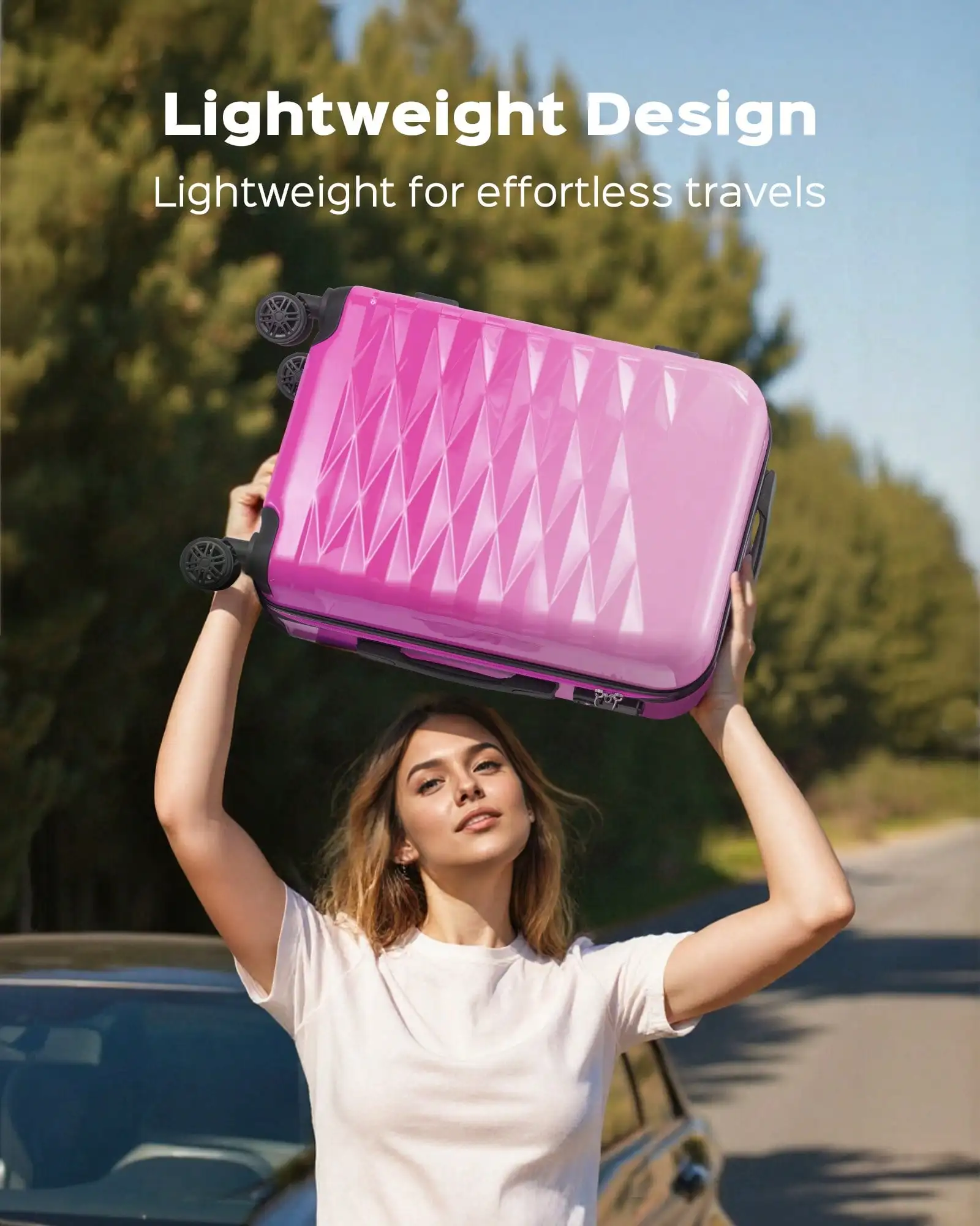 20/28 Inch Carry-On Suitcase With Spinner Wheels,Hard Shell Suitcases,Lightweight Luggage For Women,Equipped With 360° Spinner Wheels, TSA Lock