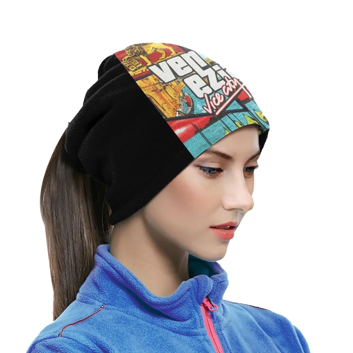 Grand Theft Auto Parody Gta Venice Vice City Microfiber Neck Gaiter Bandana Scarf Ski Half Mask Gaiter Tube