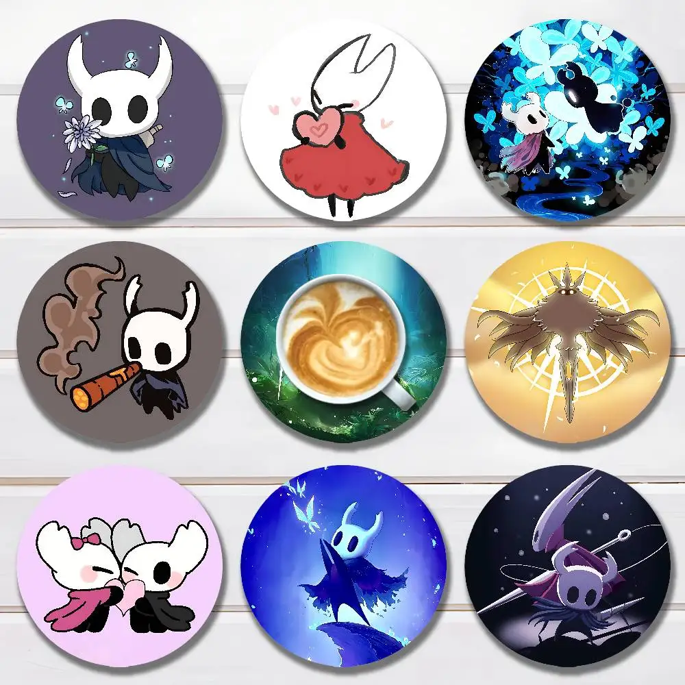 

Game H-Hollow K-Knight Wooden Coasters 10cm Round Cosplay Fans Collect Friends Gifts