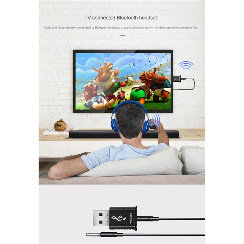 A57G-USB Bluetooth 5.0-передатчик-приемник 4 в 1, многофункциональный беспроводной аудиоадаптер для автомобиля Bluetooth