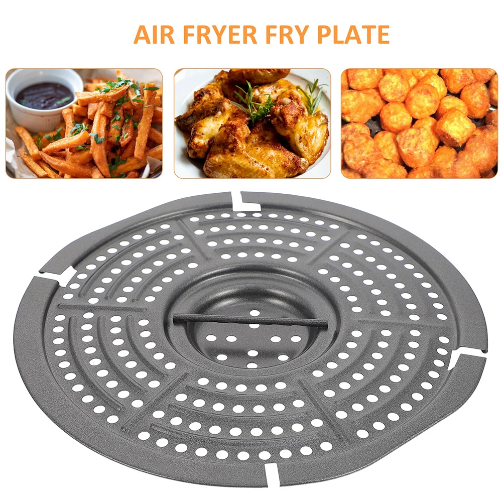 

Fried Plate Partition Crisper Tray Air Fryer Grill Rack Round Pan Fryers Non-Stick Barbecue Accessories