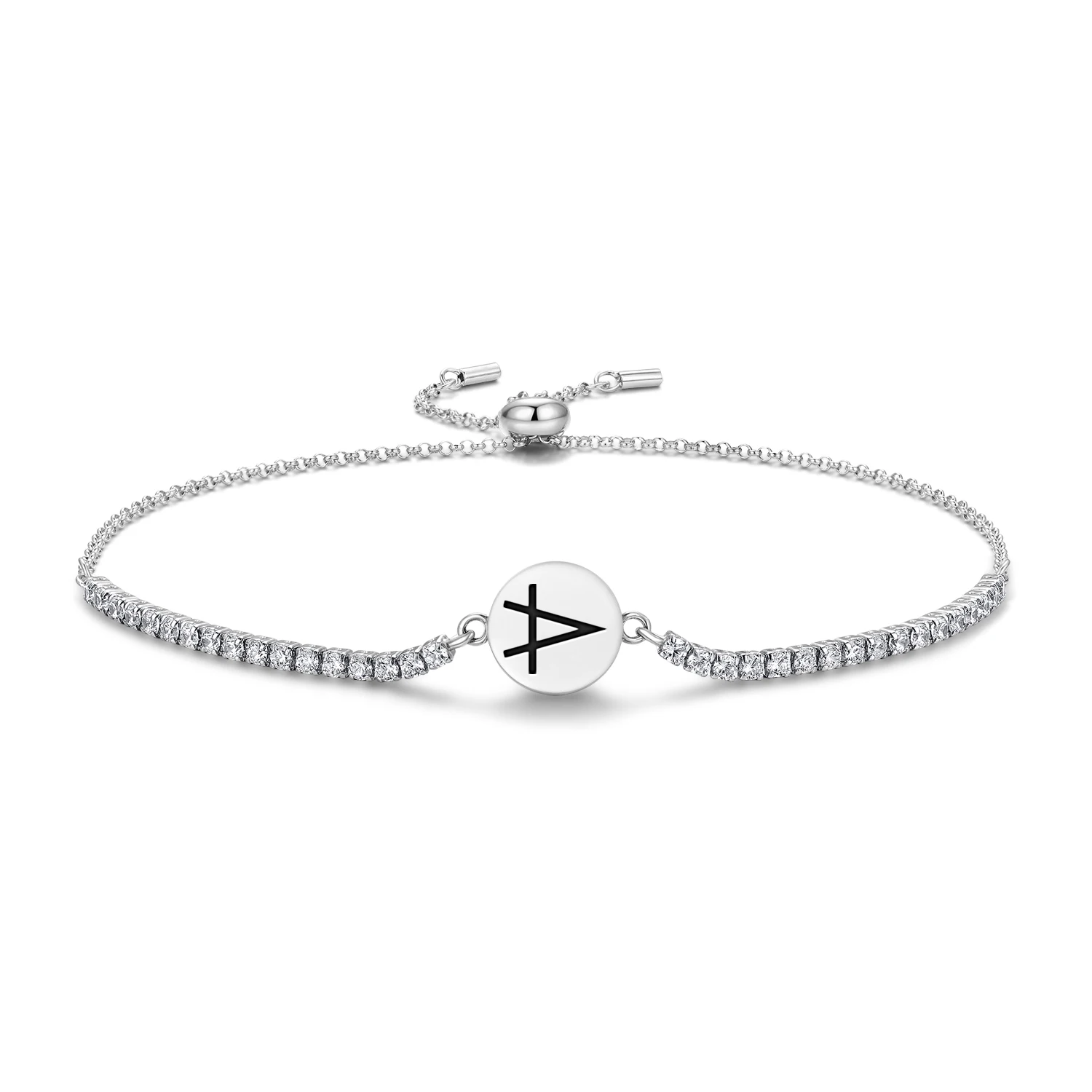 

Браслет Native Rock Art Time to Change, стерлинговое серебро 925 пробы, символ, регулируемая теннисная цепочка с цирконием для женщин, модные ювелирные изделия