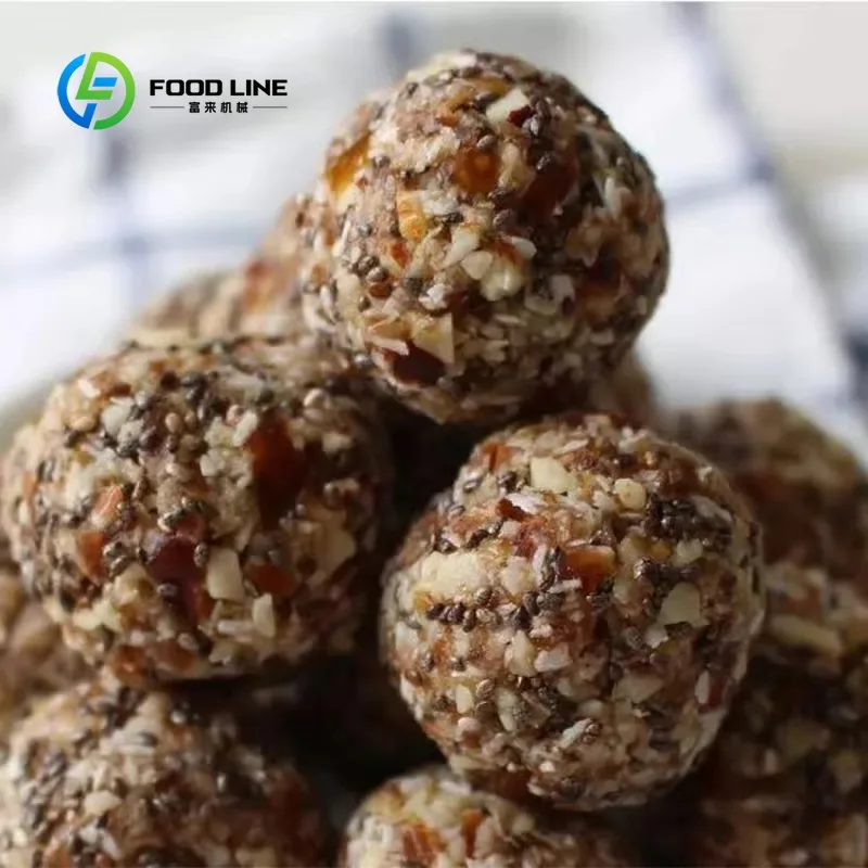 Customized energy ball maker candy ball encrusting rounder machine adjustable rolling speed for protein snack production factory