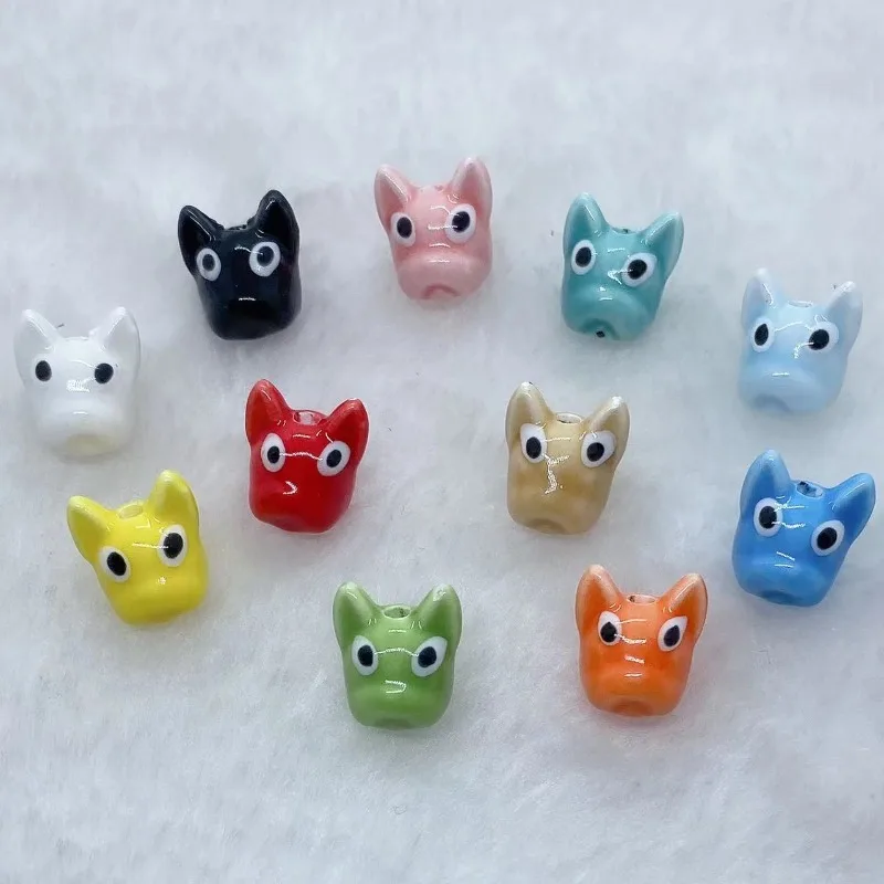 

11*13mmHandmade Dog Charms｜Hypoallergenic Ceramic Beads｜Multi-layer Electroplated Pet Memorial Jewelry 5/10pcs (Premium Gift)