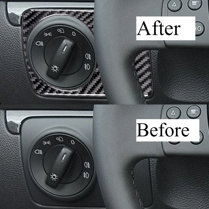 Carbon Fiber Light Switch Panel Cover for VW Golf MK5 2004-2008 view 5